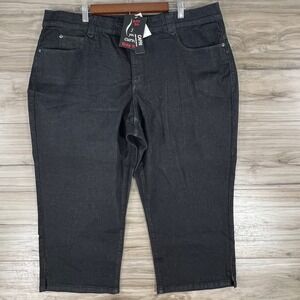 Ruby Rd Woman Black Denim Capri Pants Size 22W Stretch Cropped Jeans NWT